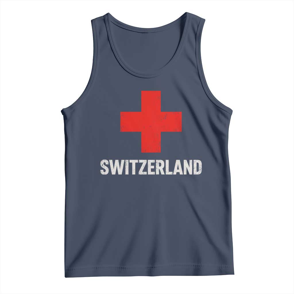 Vintage Retro Switzerland Fan Tank Top Swiss Cross Flag
