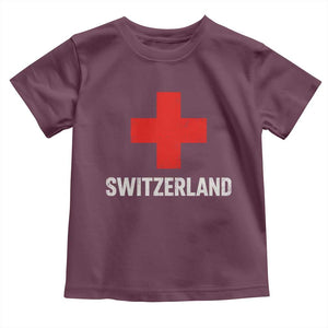 Vintage Retro Switzerland Fan Toddler T Shirt Swiss Cross Flag