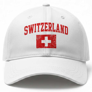 Switzerland Fan Baseball Cap Vintage Retro Swiss Cross Flag
