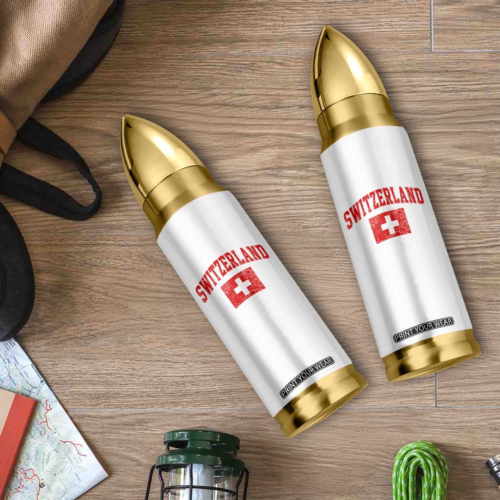 Switzerland Fan Bullet Tumbler Vintage Retro Swiss Cross Flag TS10 Print Your Wear