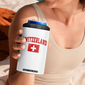 Switzerland Fan 4 in 1 Can Cooler Tumbler Vintage Retro Swiss Cross Flag TS10 Print Your Wear