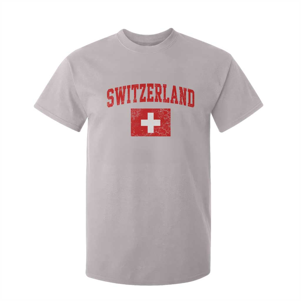 Switzerland Fan T Shirt For Kid Vintage Retro Swiss Cross Flag