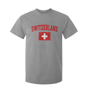 Switzerland Fan T Shirt For Kid Vintage Retro Swiss Cross Flag
