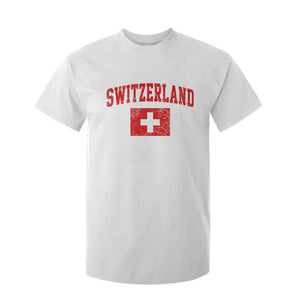 Switzerland Fan T Shirt For Kid Vintage Retro Swiss Cross Flag