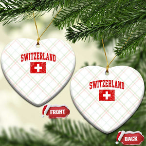 Switzerland Fan Ceramic Ornament Vintage Retro Swiss Cross Flag