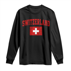 Switzerland Fan Long Sleeve Shirt Vintage Retro Swiss Cross Flag