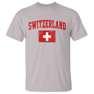Switzerland Fan T Shirt Vintage Retro Swiss Cross Flag