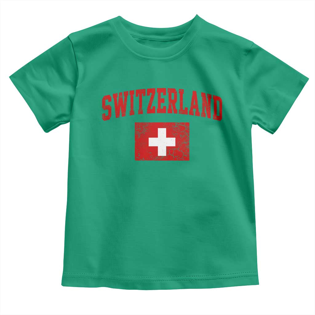 Switzerland Fan Toddler T Shirt Vintage Retro Swiss Cross Flag