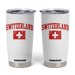 Switzerland Fan Tumbler Cup Vintage Retro Swiss Cross Flag TS10 White Print Your Wear