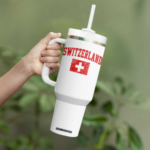 Switzerland Fan Tumbler With Handle Vintage Retro Swiss Cross Flag TS10 Print Your Wear