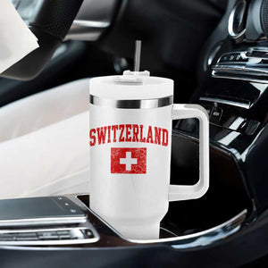 Switzerland Fan Tumbler With Handle Vintage Retro Swiss Cross Flag TS10 Print Your Wear