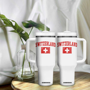 Switzerland Fan Tumbler With Handle Vintage Retro Swiss Cross Flag TS10 Print Your Wear