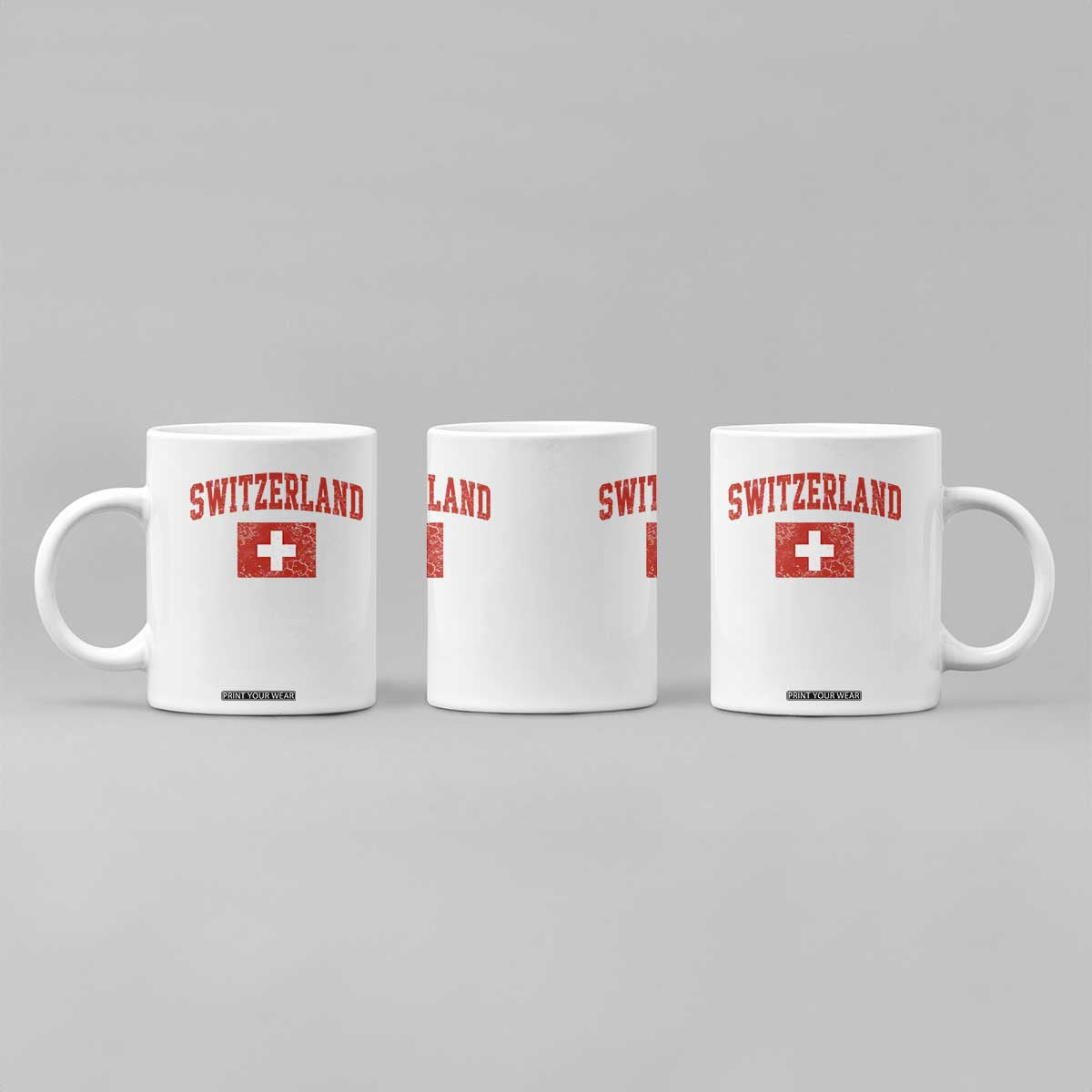 Switzerland Fan Coffee Mug Vintage Retro Swiss Cross Flag TS10 Print Your Wear