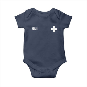 Switzerland Baby Onesie Retro Swiss Flag