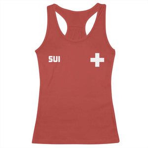 Switzerland Racerback Tank Top Retro Swiss Flag