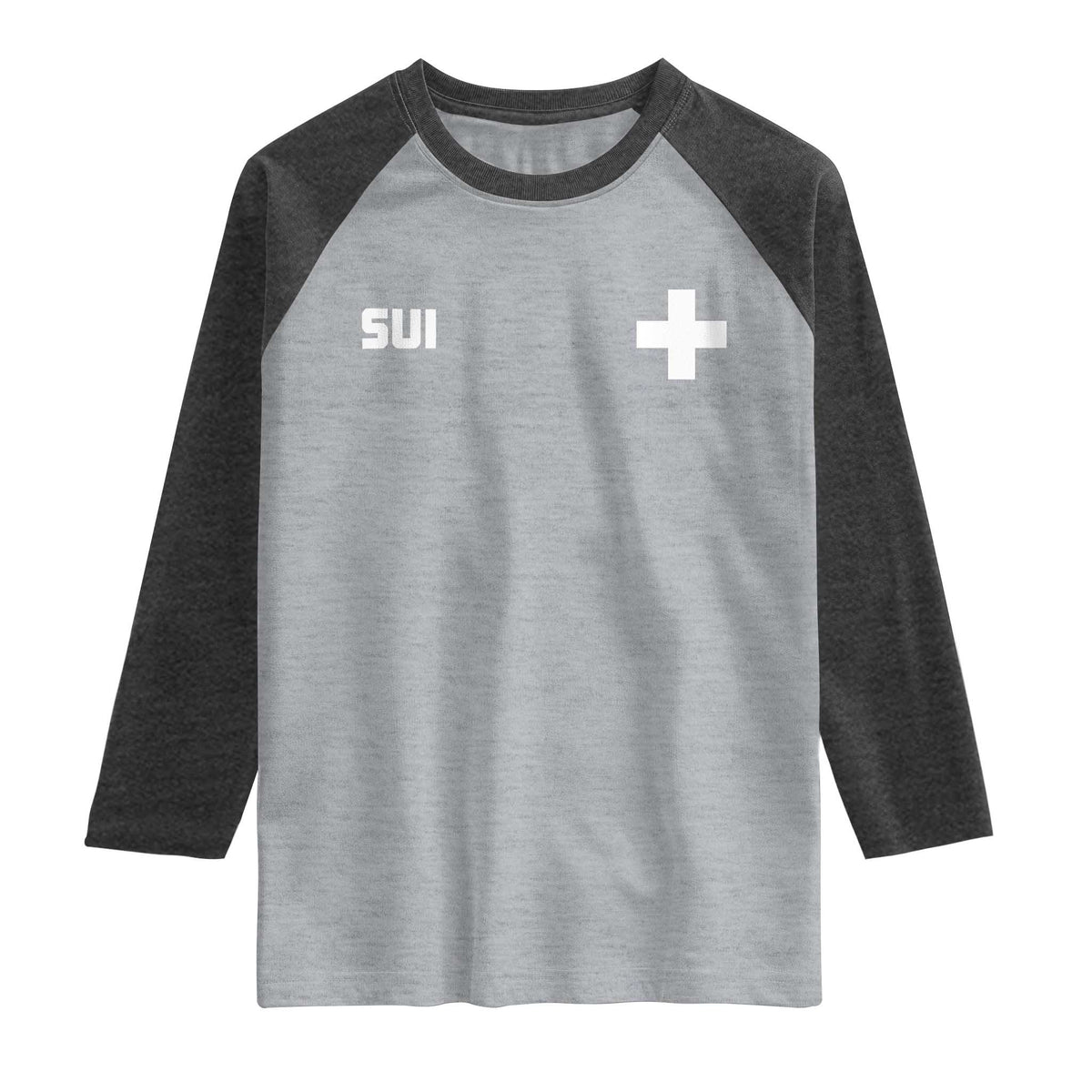 Switzerland Raglan Shirt Retro Swiss Flag