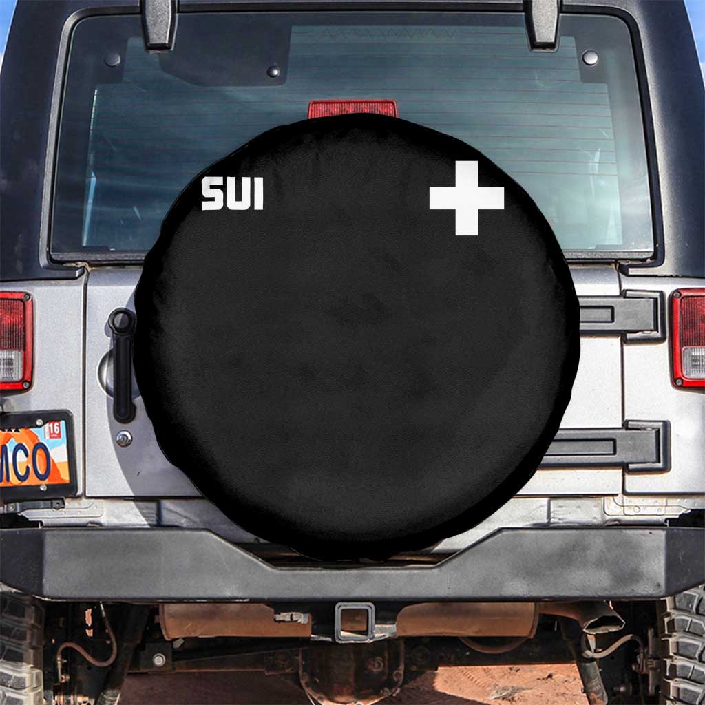 Switzerland Spare Tire Cover Retro Swiss Flag TS10 No hole Black Print Your Wear