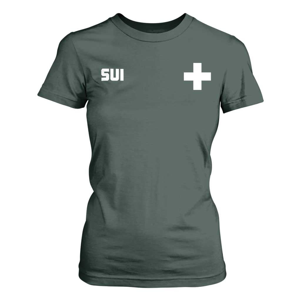 Switzerland T Shirt For Women Retro Swiss Flag