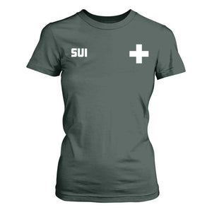 Switzerland T Shirt For Women Retro Swiss Flag