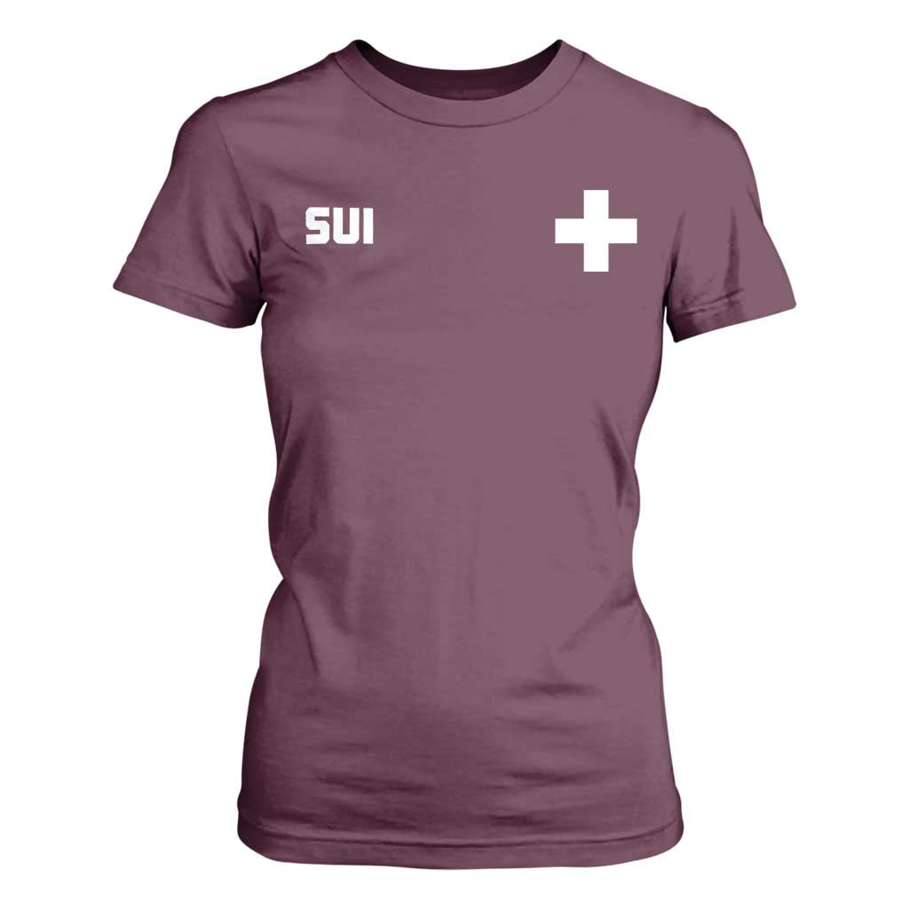 Switzerland T Shirt For Women Retro Swiss Flag