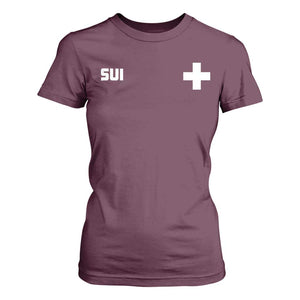 Switzerland T Shirt For Women Retro Swiss Flag