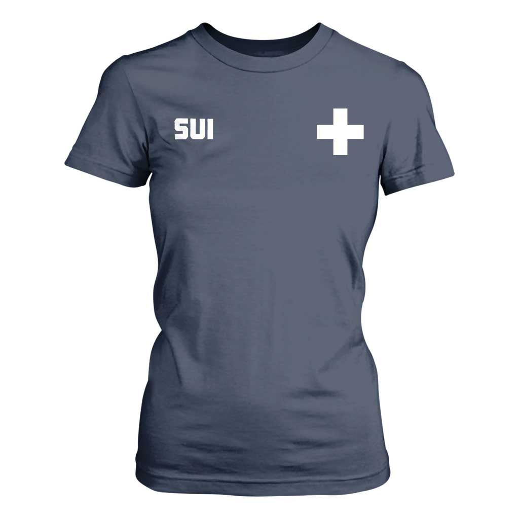 Switzerland T Shirt For Women Retro Swiss Flag
