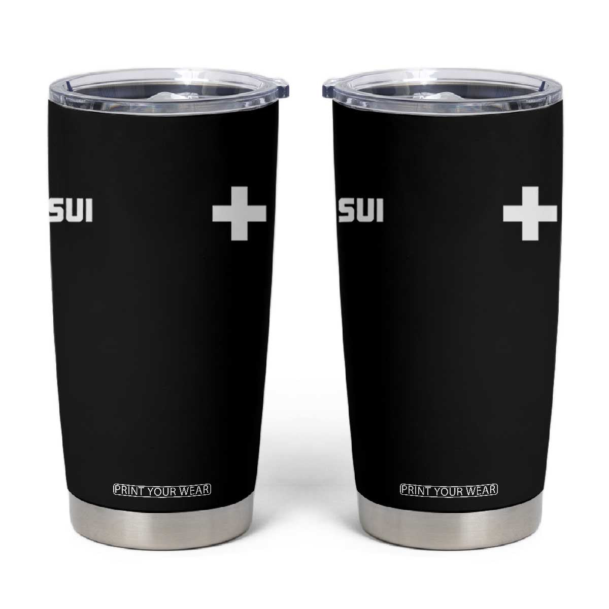 Switzerland Tumbler Cup Retro Swiss Flag TS10 Black Print Your Wear