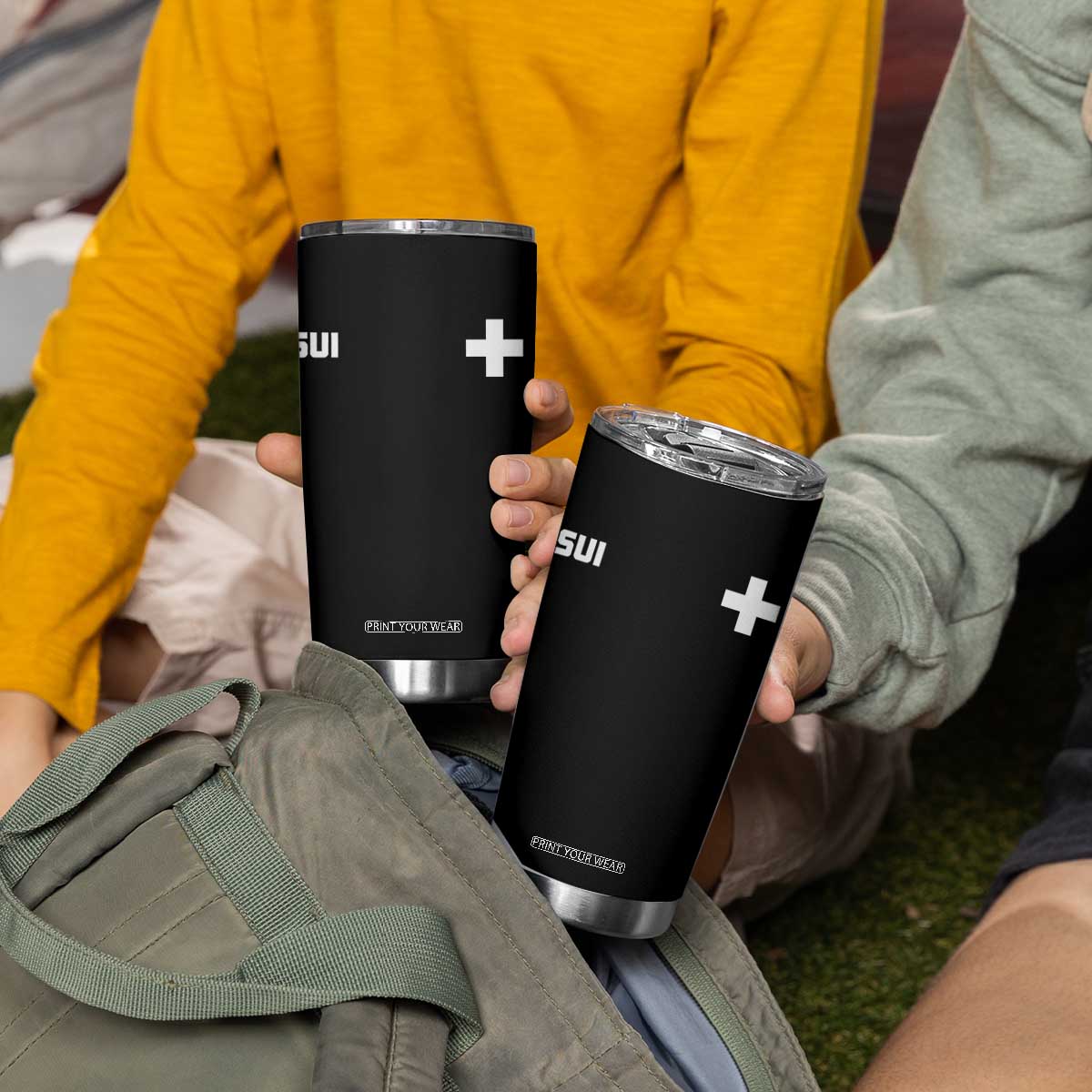 Switzerland Tumbler Cup Retro Swiss Flag TS10 Print Your Wear