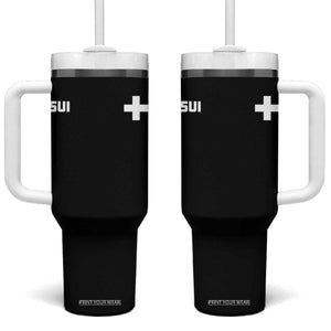 Switzerland Tumbler With Handle Retro Swiss Flag TS10 One Size: 40 oz Black Print Your Wear