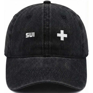 Switzerland Washed Cotton Baseball Cap Retro Swiss Flag