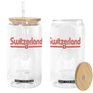Switzerland Fan Retro Vintage Flag Glass Can TS10 Print Your Wear