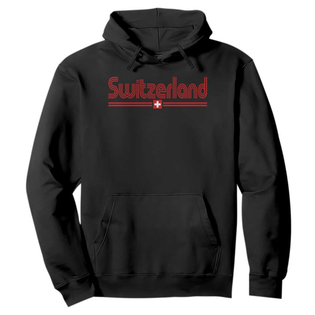 Switzerland Fan Retro Vintage Flag Hoodie TS10 Black Print Your Wear