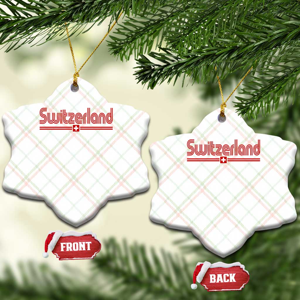 Switzerland Fan Retro Vintage Flag Ceramic Ornament