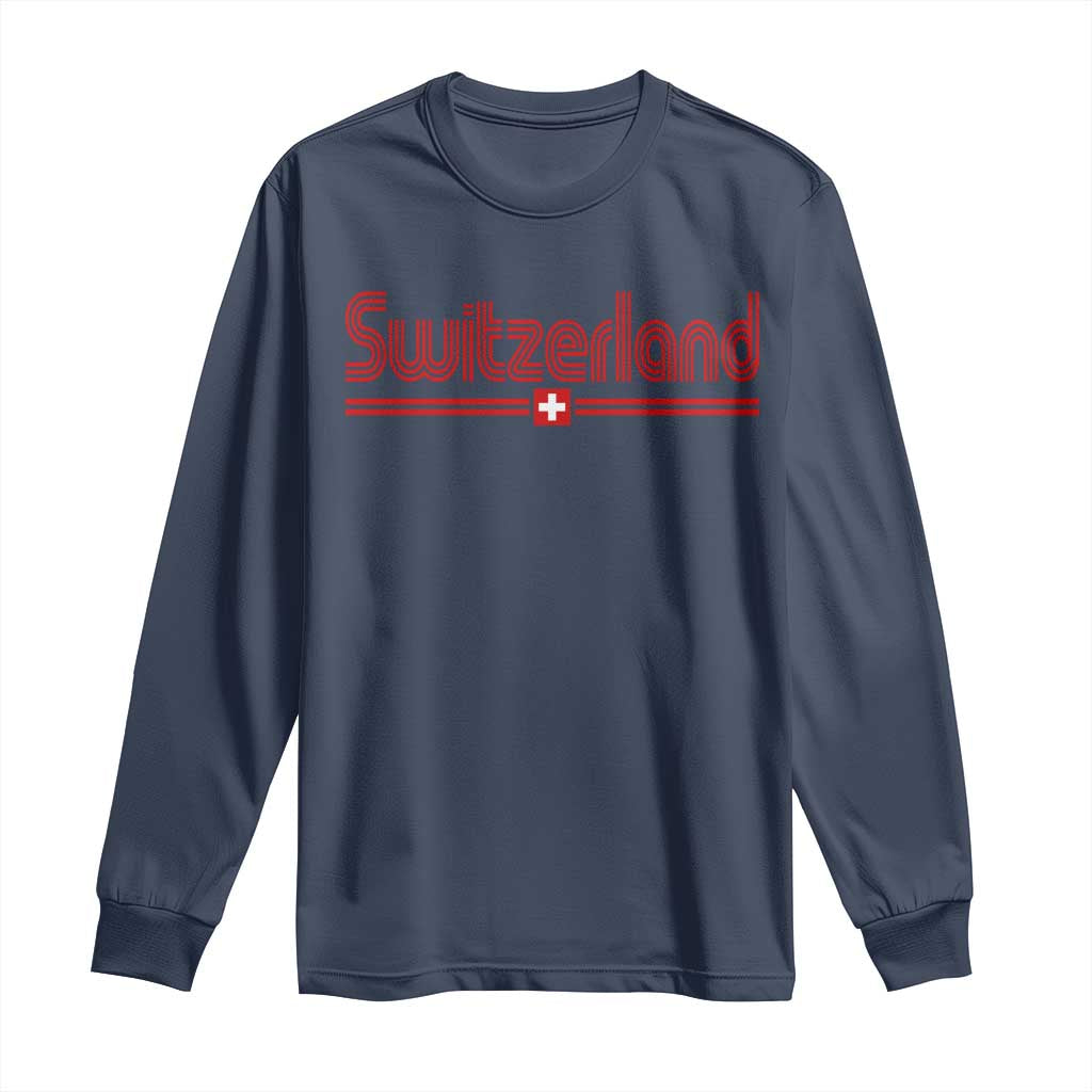 Switzerland Fan Retro Vintage Flag Long Sleeve Shirt