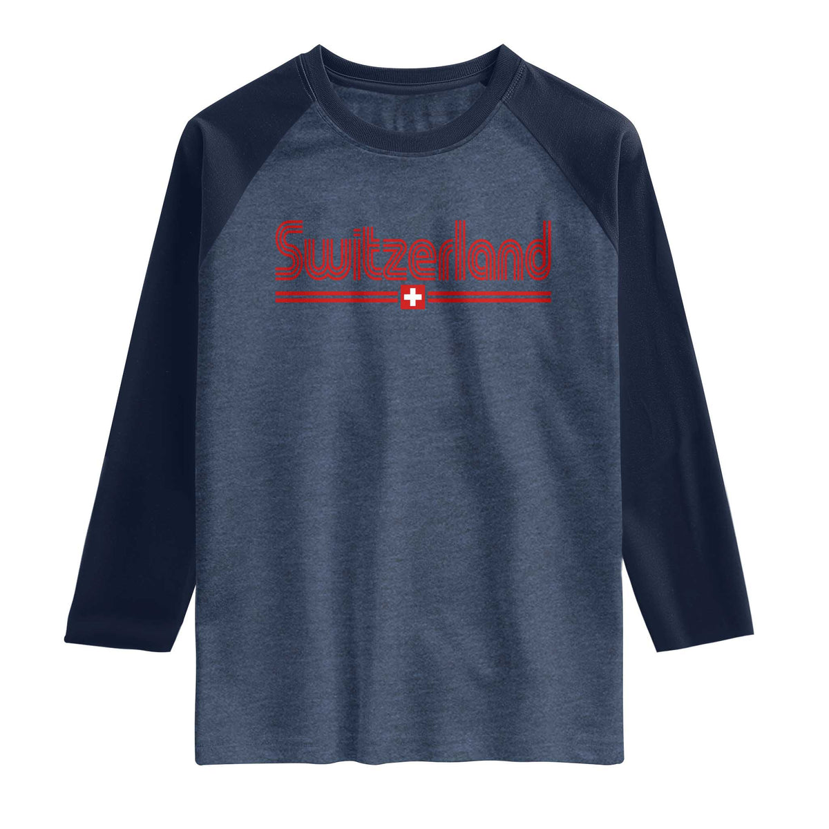 Switzerland Fan Retro Vintage Flag Raglan Shirt