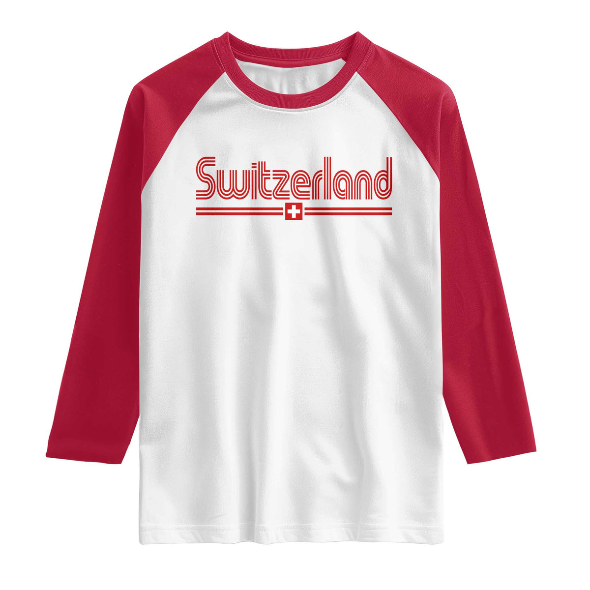 Switzerland Fan Retro Vintage Flag Raglan Shirt