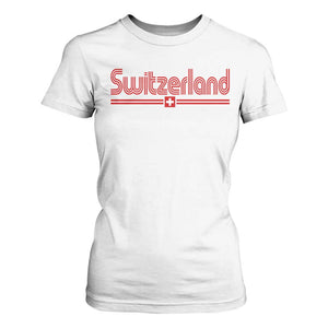 Switzerland Fan Retro Vintage Flag T Shirt For Women