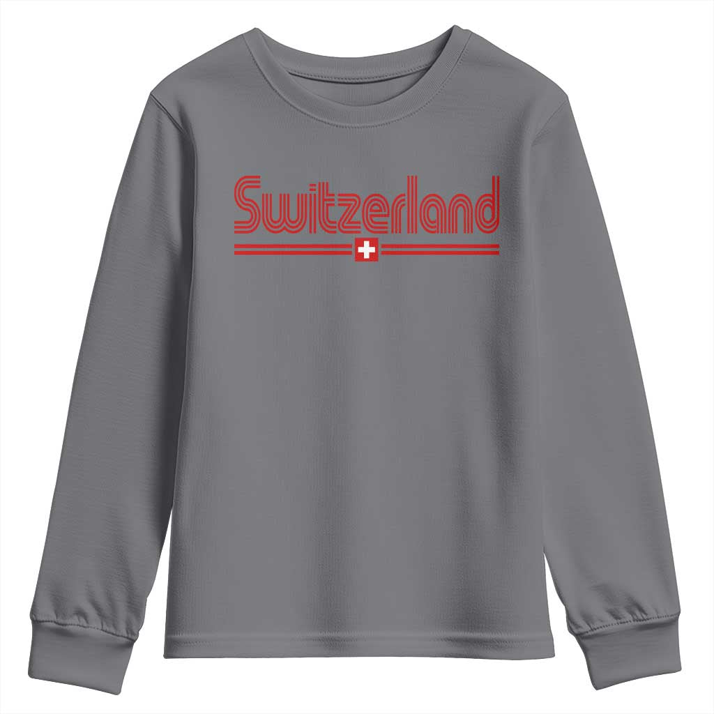 Switzerland Fan Retro Vintage Flag Youth Sweatshirt