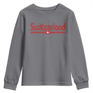 Switzerland Fan Retro Vintage Flag Youth Sweatshirt