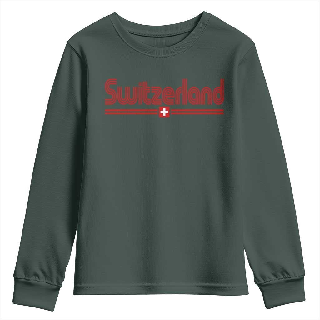 Switzerland Fan Retro Vintage Flag Youth Sweatshirt