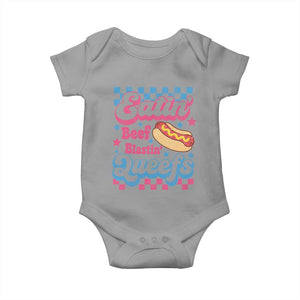 Hotdog Eatin Beef Blastin Queefs Inappropriate Baby Onesie Retro Groovy Hotdog Meme Funny Cringe Offensive Humor