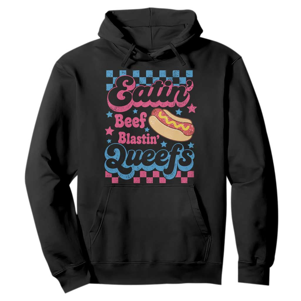 Hotdog Eatin Beef Blastin Queefs Inappropriate Hoodie Retro Groovy Hotdog Meme Funny Cringe Offensive Humor