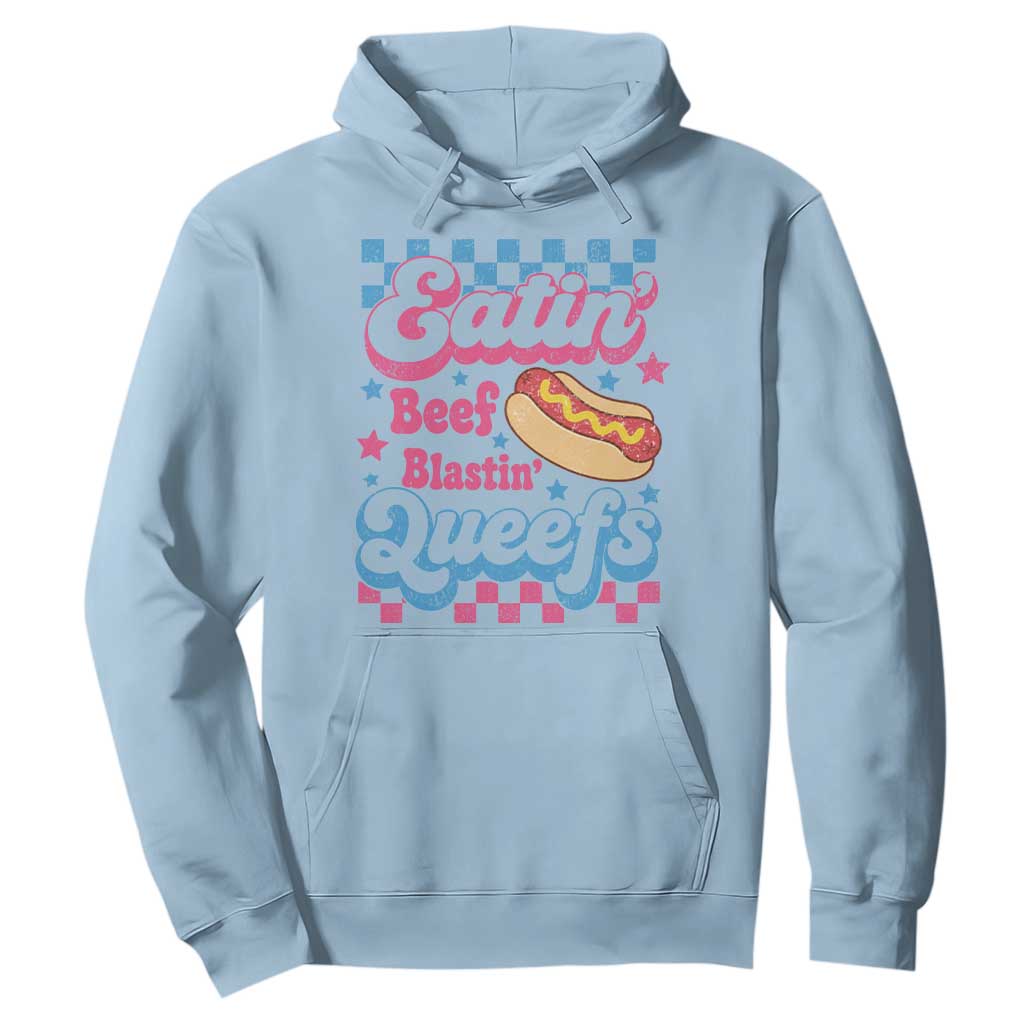 Hotdog Eatin Beef Blastin Queefs Inappropriate Hoodie Retro Groovy Hotdog Meme Funny Cringe Offensive Humor