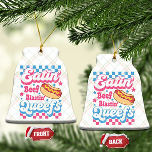 Hotdog Eatin Beef Blastin Queefs Inappropriate Ceramic Ornament Retro Groovy Hotdog Meme Funny Cringe Offensive Humor
