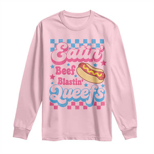 Hotdog Eatin Beef Blastin Queefs Inappropriate Long Sleeve Shirt Retro Groovy Hotdog Meme Funny Cringe Offensive Humor