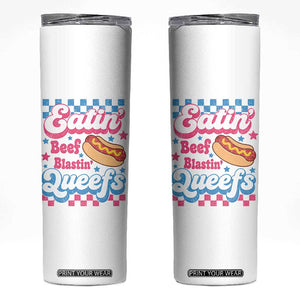 Hotdog Eatin Beef Blastin Queefs Inappropriate Skinny Tumbler Retro Groovy Hotdog Meme Funny Cringe Offensive Humor