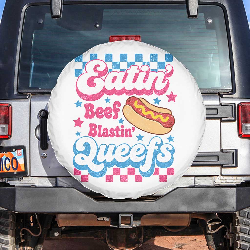 Hotdog Eatin Beef Blastin Queefs Inappropriate Spare Tire Cover Retro Groovy Hotdog Meme Funny Cringe Offensive Humor