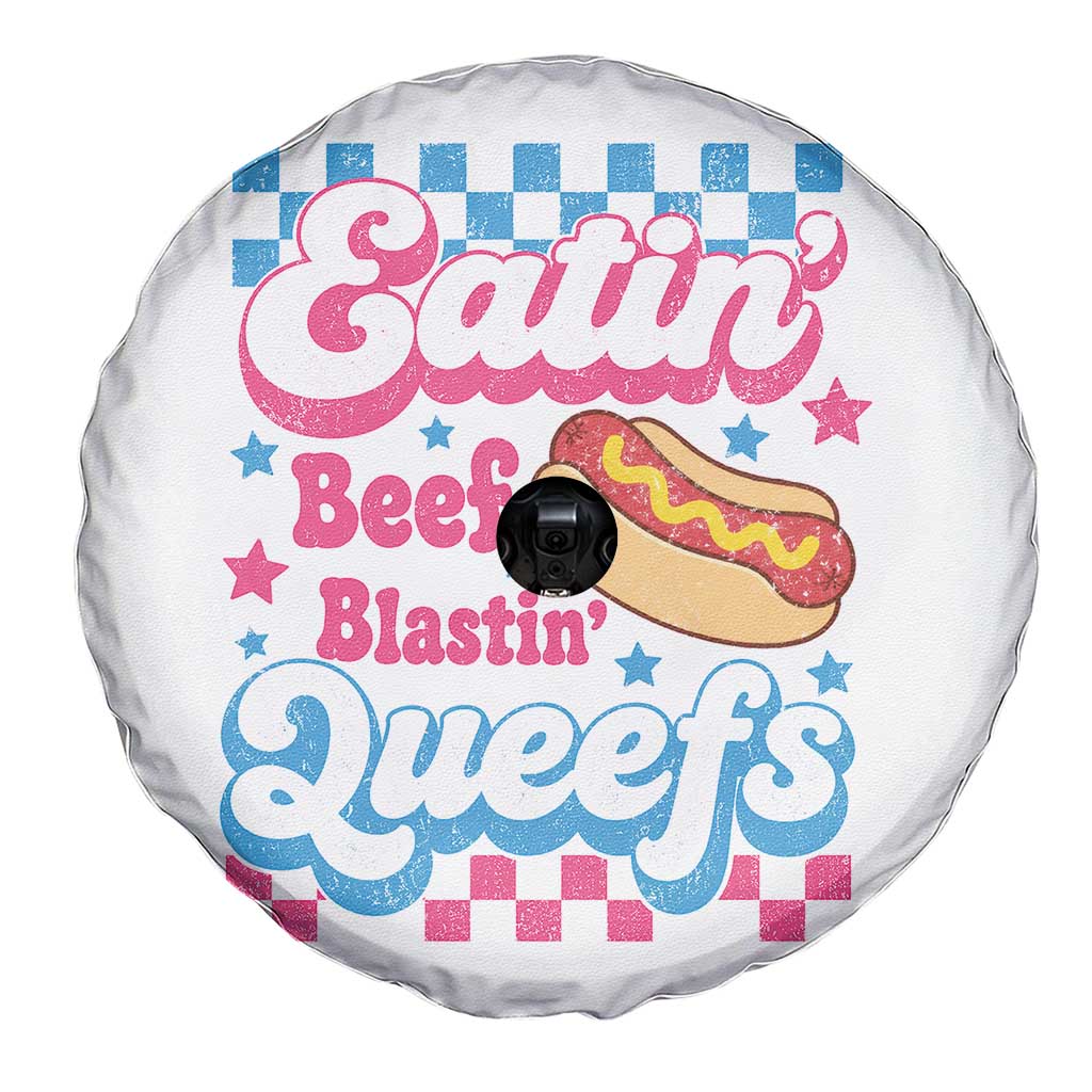 Hotdog Eatin Beef Blastin Queefs Inappropriate Spare Tire Cover Retro Groovy Hotdog Meme Funny Cringe Offensive Humor