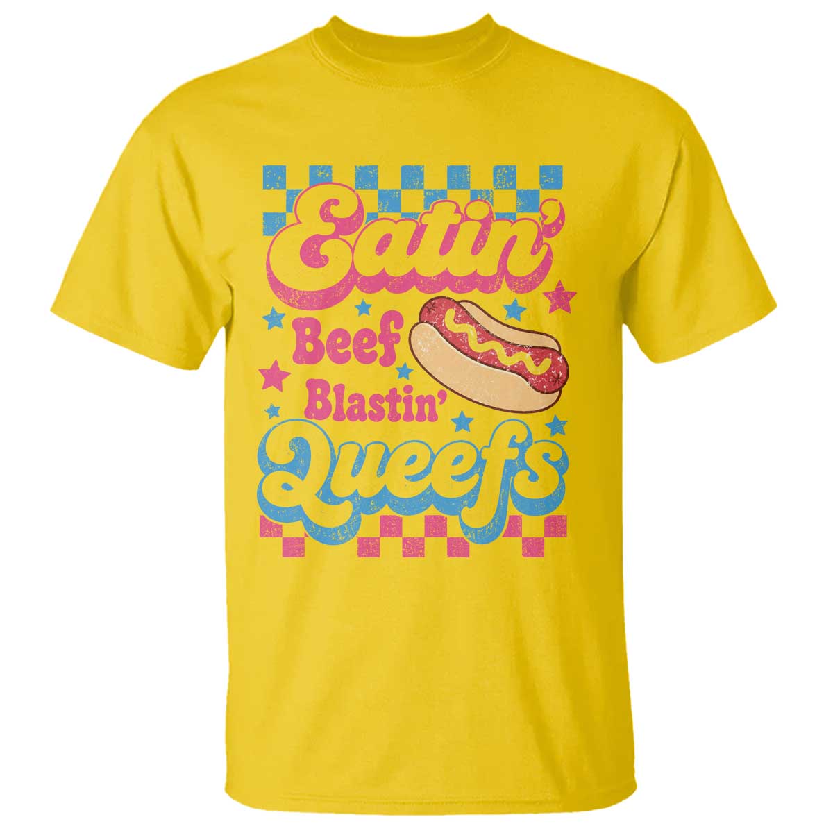 Hotdog Eatin Beef Blastin Queefs Inappropriate T Shirt Retro Groovy Hotdog Meme Funny Cringe Offensive Humor