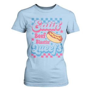 Hotdog Eatin Beef Blastin Queefs Inappropriate T Shirt For Women Retro Groovy Hotdog Meme Funny Cringe Offensive Humor